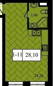 1-кімнатна 28.1 м² в ЖК Зоряний від забудовника, Одеса