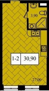 1-кімнатна 30.9 м² в ЖК Зоряний від забудовника, Одеса