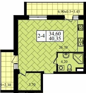1-кімнатна 40.35 м² в ЖК Зоряний від забудовника, Одеса