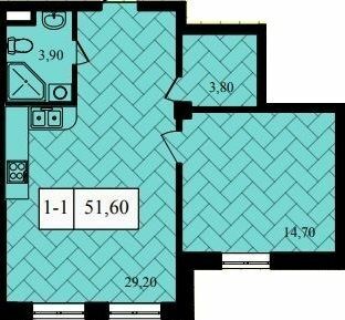 1-кімнатна 51.6 м² в ЖК Зоряний від забудовника, Одеса