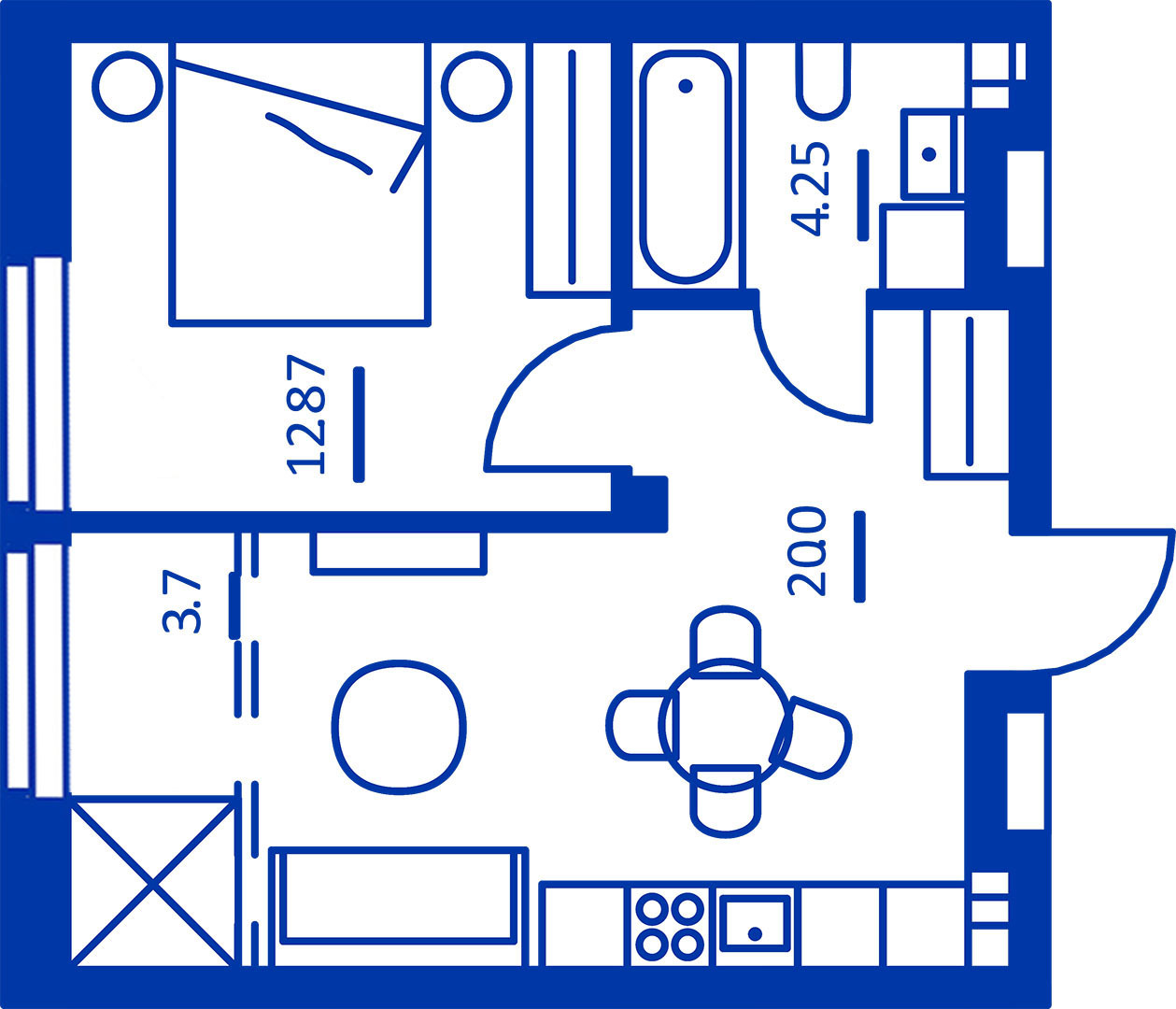 1-комнатная 40.82 м² в ЖК RYBALSKY от 43 300 грн/м², Киев