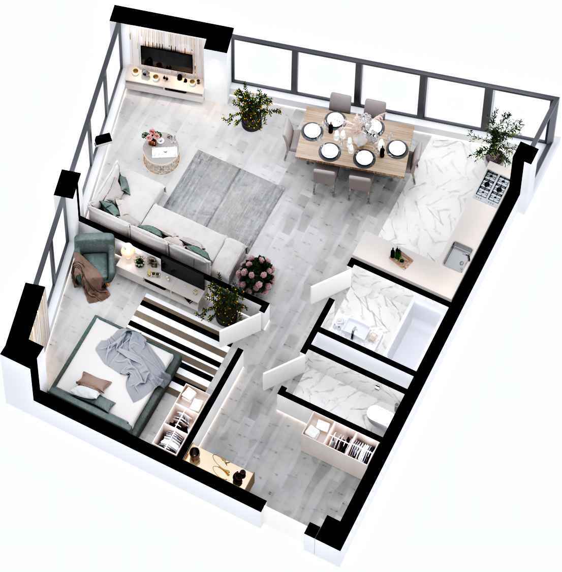 2-комнатная 65.93 м² в ЖК RYBALSKY от 60 617 грн/м², Киев