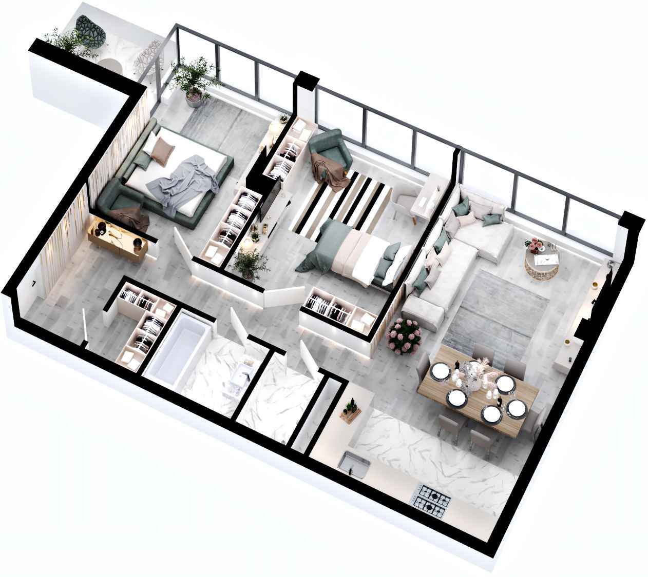 3-комнатная 82.02 м² в ЖК RYBALSKY от 61 941 грн/м², Киев