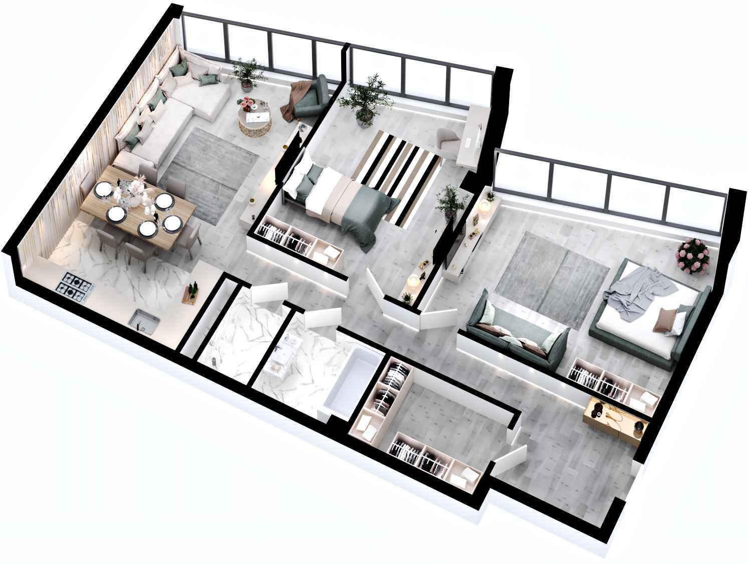 3-комнатная 97.56 м² в ЖК RYBALSKY от 61 941 грн/м², Киев