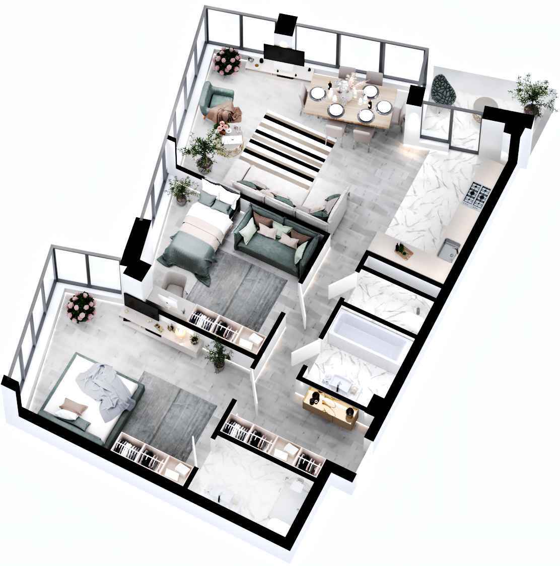 3-комнатная 92.71 м² в ЖК RYBALSKY от 61 941 грн/м², Киев