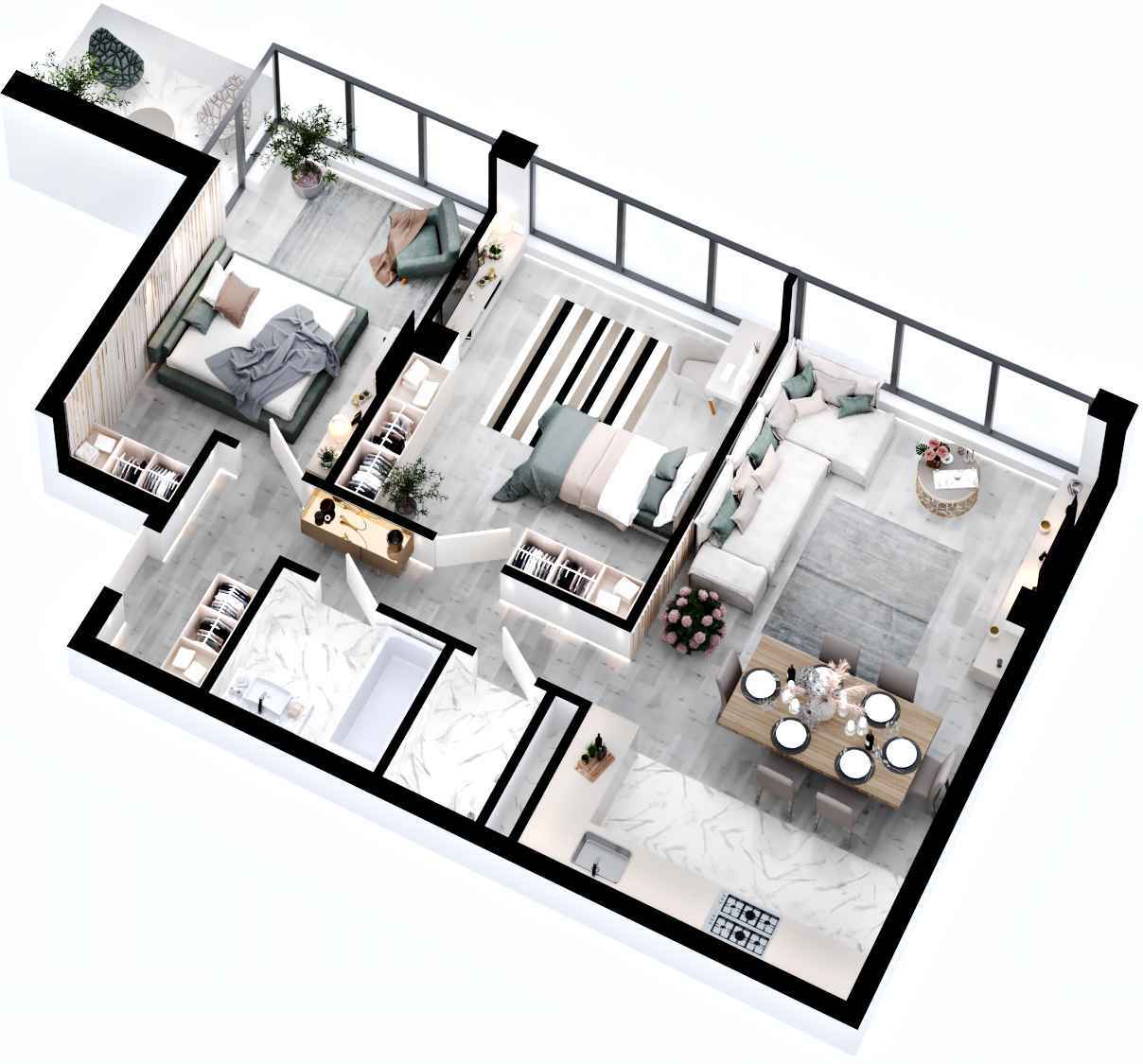 3-комнатная 79.38 м² в ЖК RYBALSKY от 61 941 грн/м², Киев
