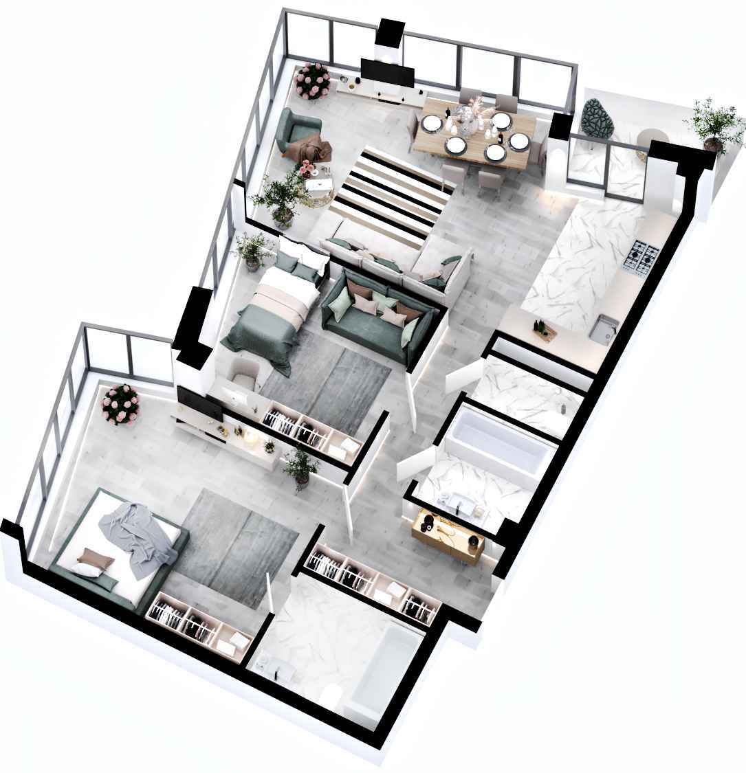 3-комнатная 97.64 м² в ЖК RYBALSKY от 61 941 грн/м², Киев
