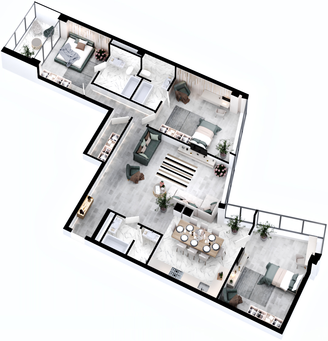 4-комнатная 148.12 м² в ЖК RYBALSKY от 62 382 грн/м², Киев
