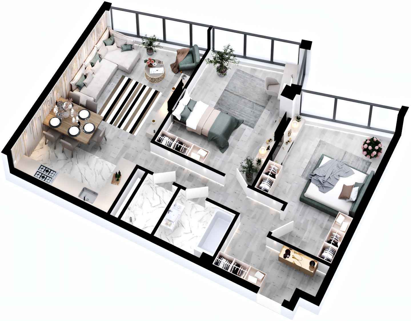 3-комнатная 84.47 м² в ЖК RYBALSKY от 61 941 грн/м², Киев
