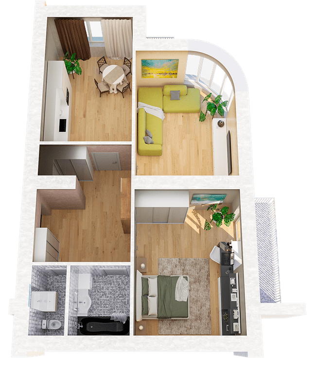 2-комнатная 77.97 м² в ЖК Ривьера от 16 000 грн/м², Николаев