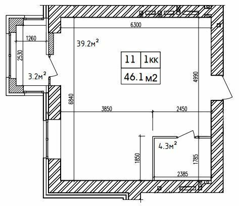 1-комнатная 46.1 м² в ЖК Аржанова от 20 000 грн/м², Днепр