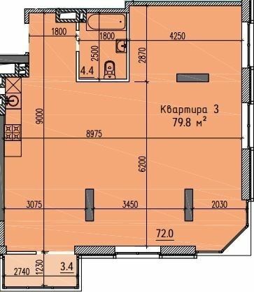 3-кімнатна 79.8 м² в ЖК River Hall від 25 100 грн/м², Запоріжжя