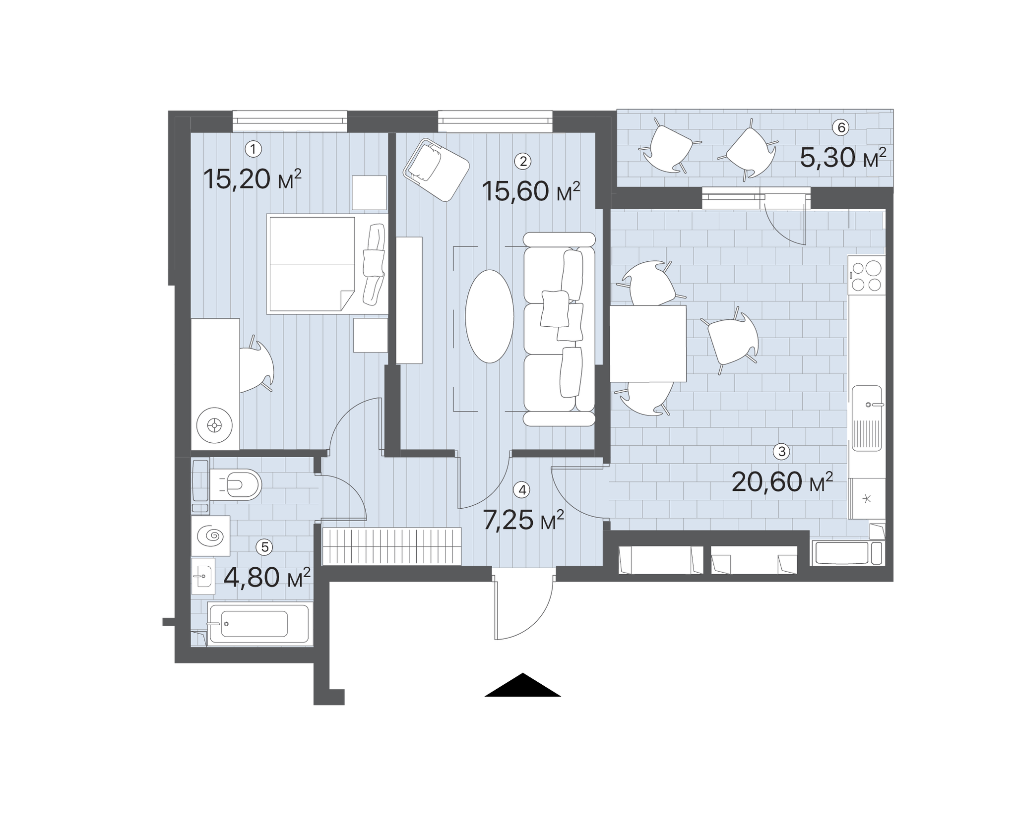 2-кімнатна 68.75 м² в ЖК Лебединий від 31 400 грн/м², Київ