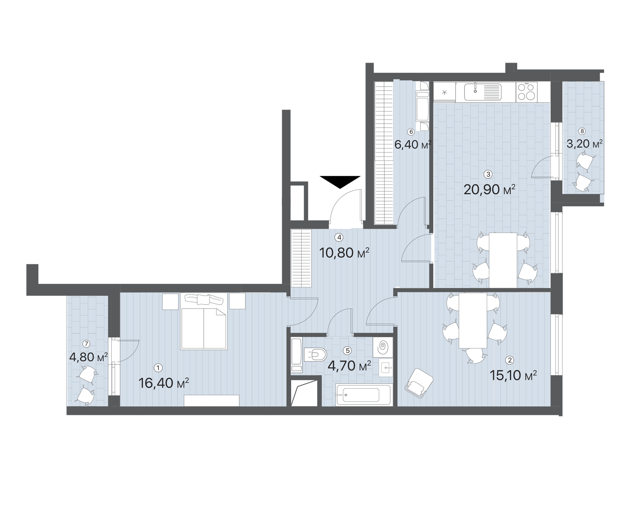 3-кімнатна 84.84 м² в ЖК Лебединий від 31 050 грн/м², Київ