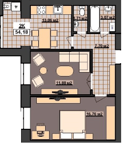 2-кімнатна 54.18 м² в ЖК Гетьманський від 12 500 грн/м², Івано-Франківськ