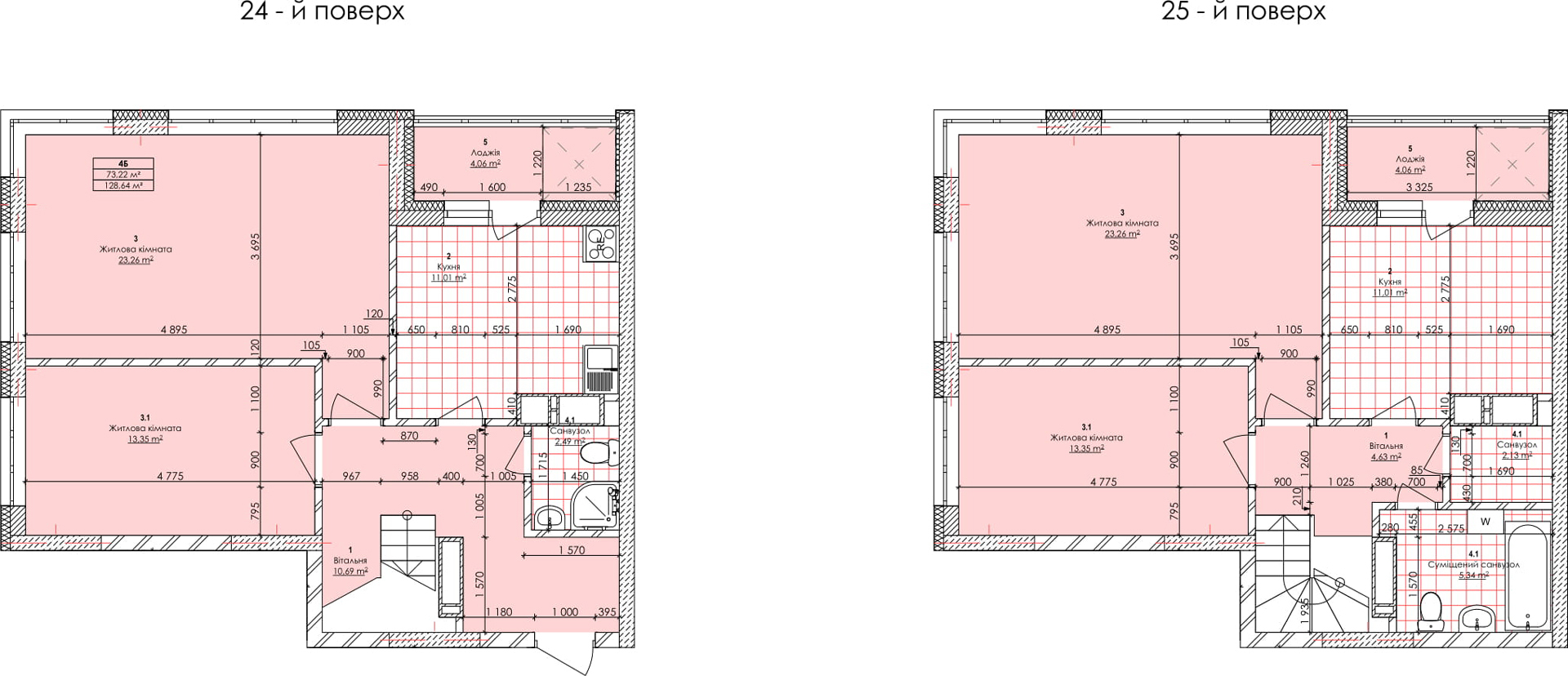 Двухуровневая 128.64 м² в ЖК Бережанский от 20 000 грн/м², Киев