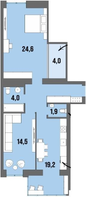 2-кімнатна 75.7 м² в ЖК Dream Town від 20 650 грн/м², Луцьк