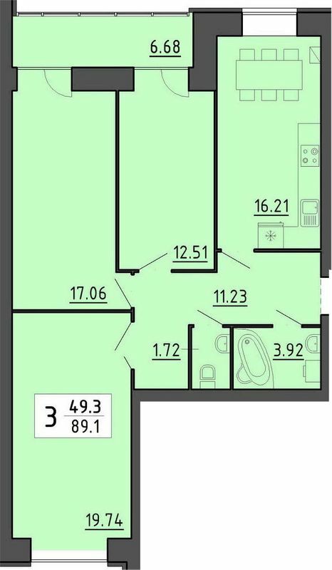 3-кімнатна 89.1 м² в ЖК Енергія від 21 700 грн/м², Тернопіль