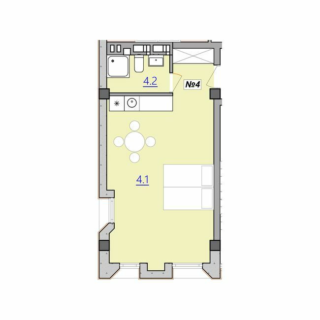 1-кімнатна 34.3 м² в Апарт-комплекс Кампус від 15 500 грн/м², Тернопіль