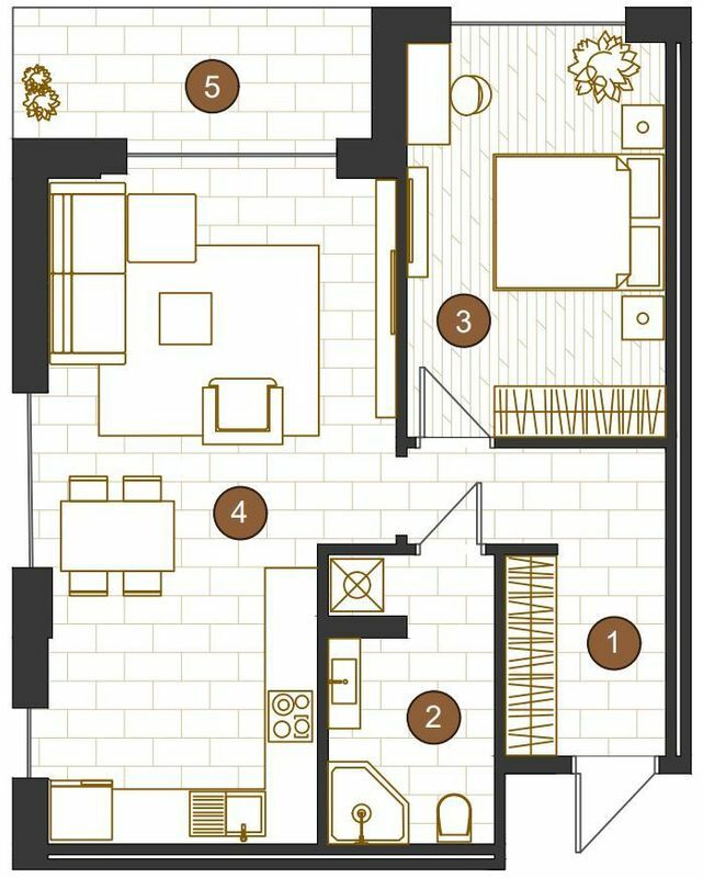 1-кімнатна 58.59 м² в ЖК Royal Residence від 27 750 грн/м², Харків