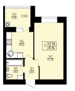 1-кімнатна 35.16 м² в ЖК Амстердам від 17 000 грн/м², Хмельницький