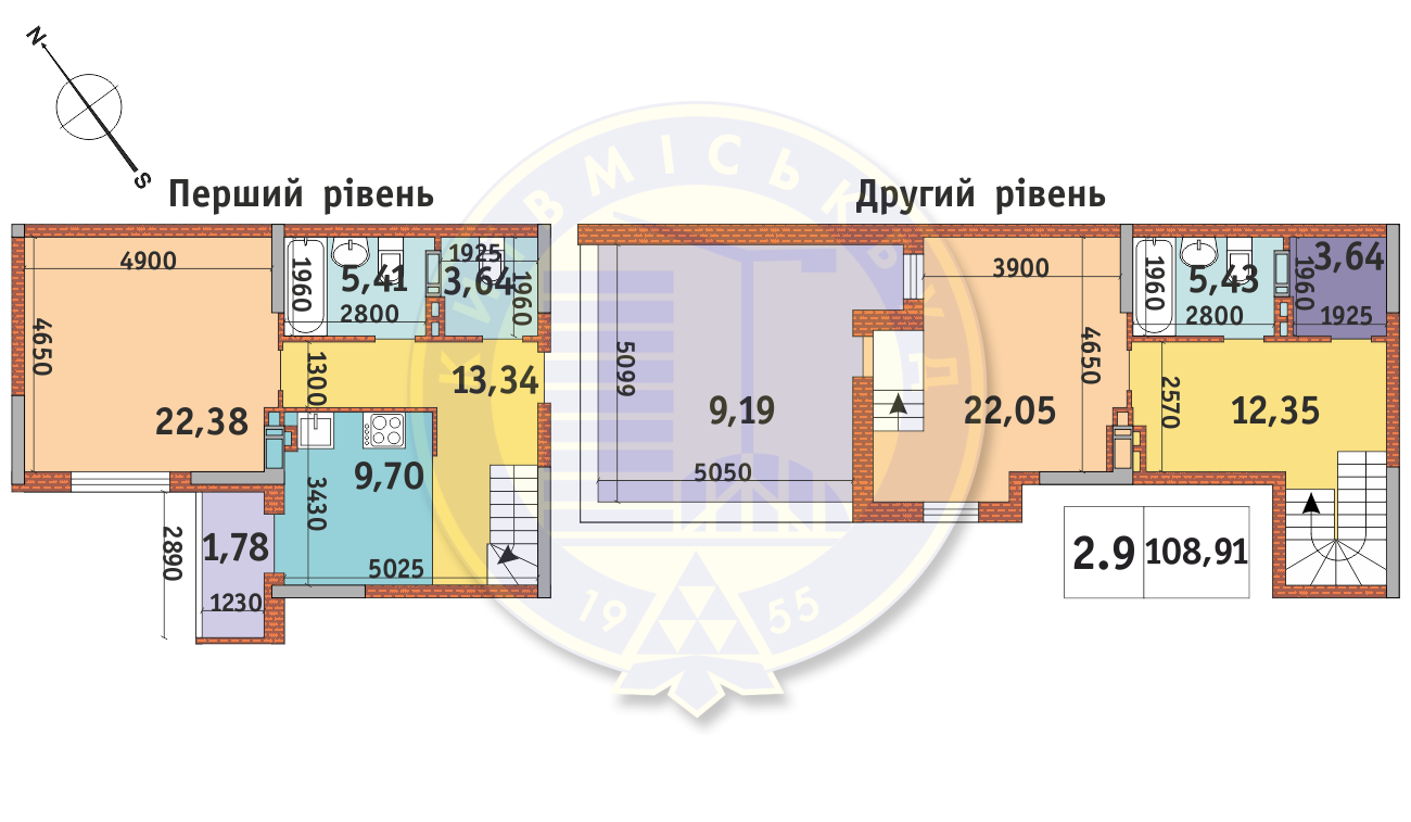 Двухуровневая 108.91 м² в ЖК Академ Парк от 25 405 грн/м², Киев