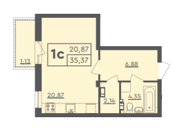 Студія 35.37 м² в ЖК Scandia від 19 000 грн/м², м. Бровари