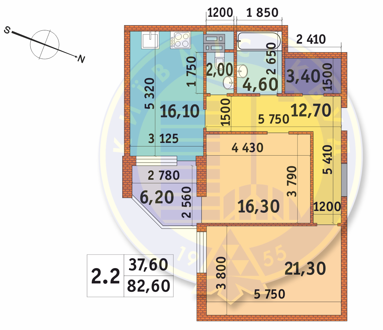 2-кімнатна 82.6 м² в ЖК Шевченківський від 47 000 грн/м², Київ
