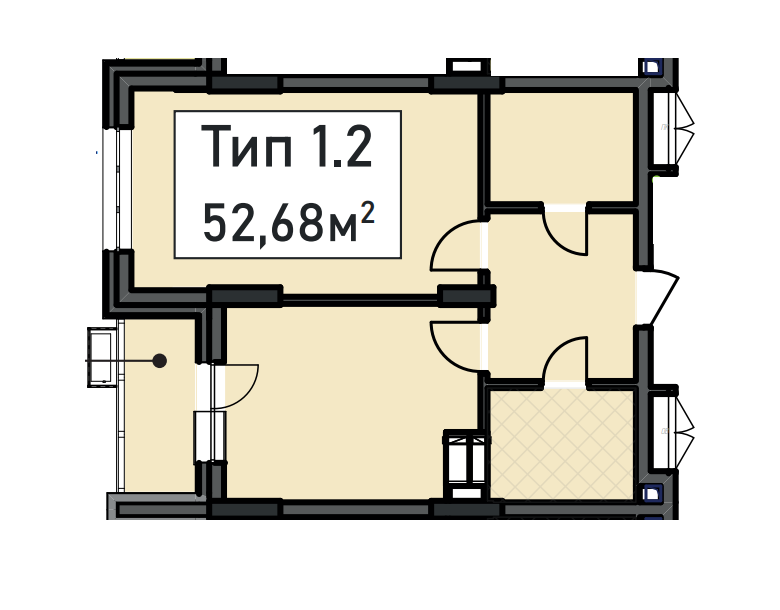 1-кімнатна 52.58 м² в ЖК CRYSTAL RESIDENCE від 64 500 грн/м², Київ