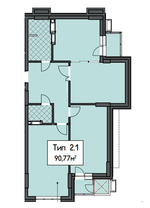 2-кімнатна 90.77 м² в ЖК CRYSTAL RESIDENCE від 49 300 грн/м², Київ