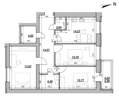 3-комнатная 86.58 м² в ЖК Компаньон от 19 657 грн/м², с. Сокольники