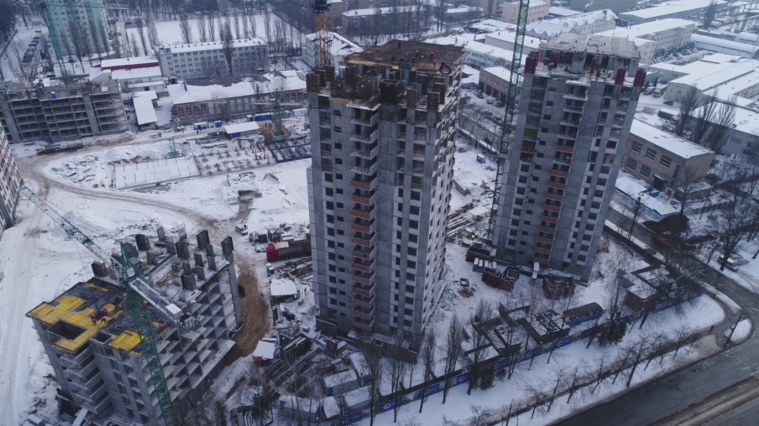 Ход строительства ЖК Отрада, янв, 2021 год