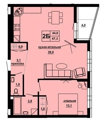 2-кімнатна 67.3 м² в ЖК Домініканський від 22 550 грн/м², Тернопіль