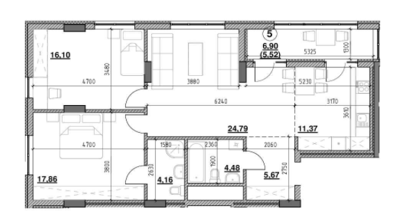 2-комнатная 89.95 м² в ЖК Голоські кручі от 27 300 грн/м², Львов