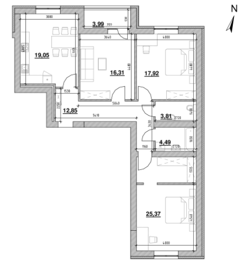 3-кімнатна 102.84 м² в ЖК Шенген від 22 069 грн/м², Львів