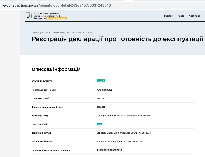 Сертифікат про готовність Дом, КБ Покрова 3