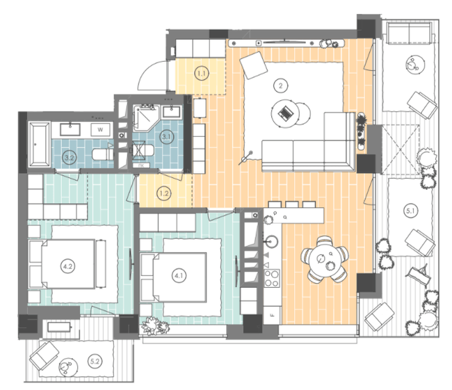 2-кімнатна 89.9 м² в ЖК UNIT.Home від 79 400 грн/м², Київ