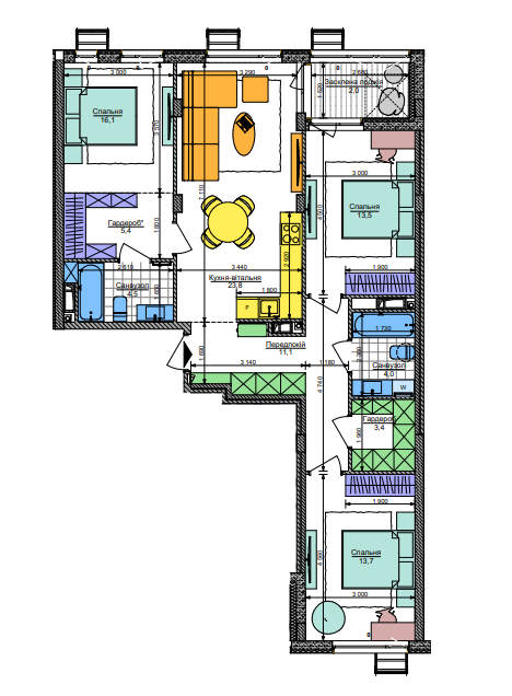 3-кімнатна 92.1 м² в ЖК Respublika від 43 760 грн/м², Київ