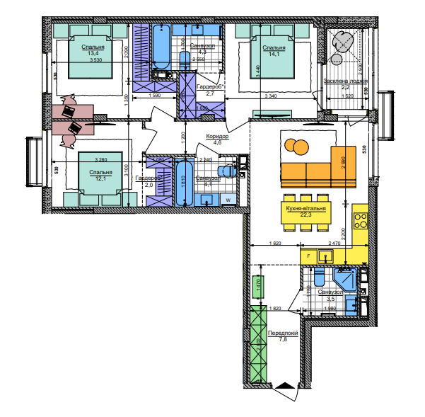 2-кімнатна 88.4 м² в ЖК Respublika від 43 760 грн/м², Київ