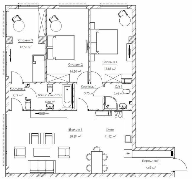 4-комнатная 105.68 м² в ЖК Franklin Concept House от 55 386 грн/м², Киев