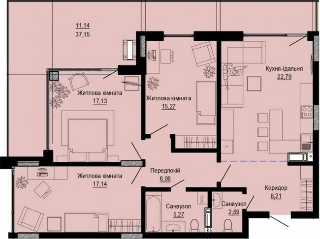 3-комнатная 105.97 м² в ЖК PUSHA HOUSE от 42 950 грн/м², Киев