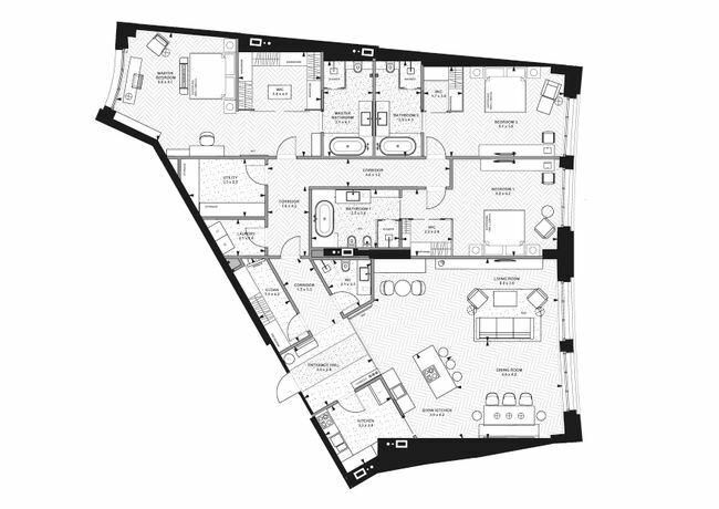 3-комнатная 250.4 м² в ЖК Linden Luxury Residences от 231 450 грн/м², Киев