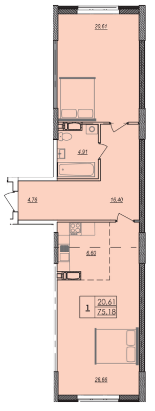 2-кімнатна 75.18 м² в ЖК Olympic Park від 27 500 грн/м², Київ