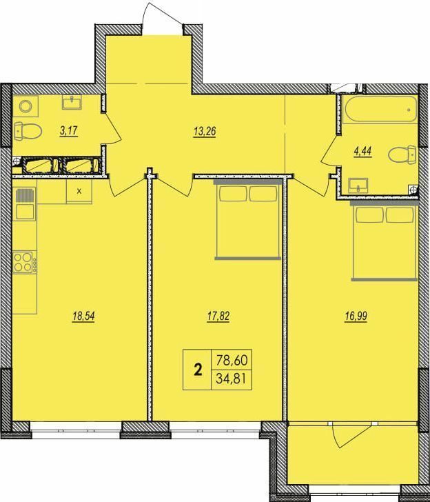 2-кімнатна 78.6 м² в ЖК Olympic Park від 28 000 грн/м², Київ