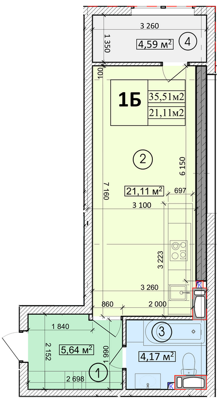 1-комнатная 35.51 м² в ЖК Podil Plaza & Residence от 45 000 грн/м², Киев