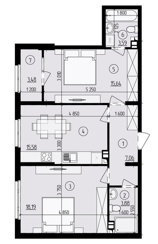 2-кімнатна 67.42 м² в ЖК Praga-2 від 19 500 грн/м², Київ