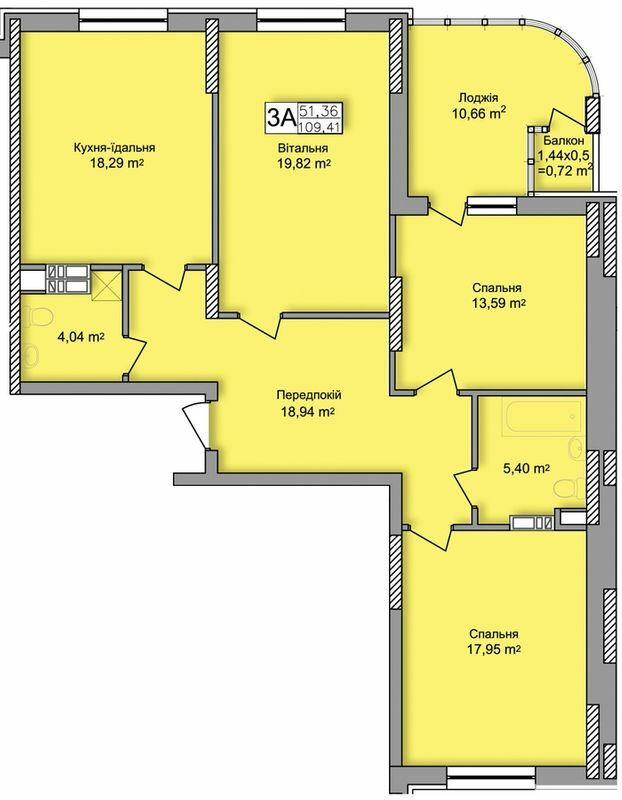 3-кімнатна 109.41 м² в ЖК по вул. Ю. Кондратюка від 21 500 грн/м², Київ