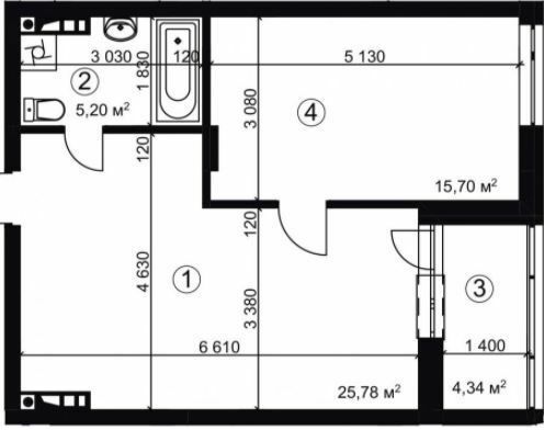 1-кімнатна 48.85 м² в ЖК Сирецький парк 2 від 35 200 грн/м², Київ