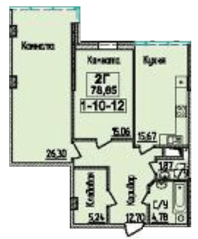 2-кімнатна 78.85 м² в ЖК Тридцять восьма перлина від 50 500 грн/м², Київ