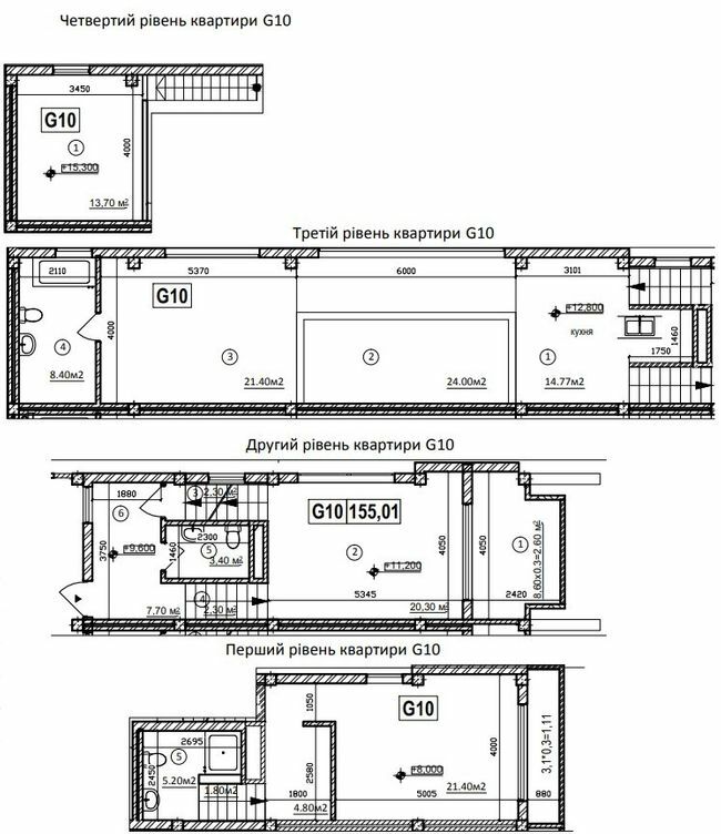 Двухуровневая 155.18 м² в КД Greenhouse от 36 000 грн/м², Киев